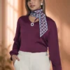 Royal wine Pearl Tie-neck