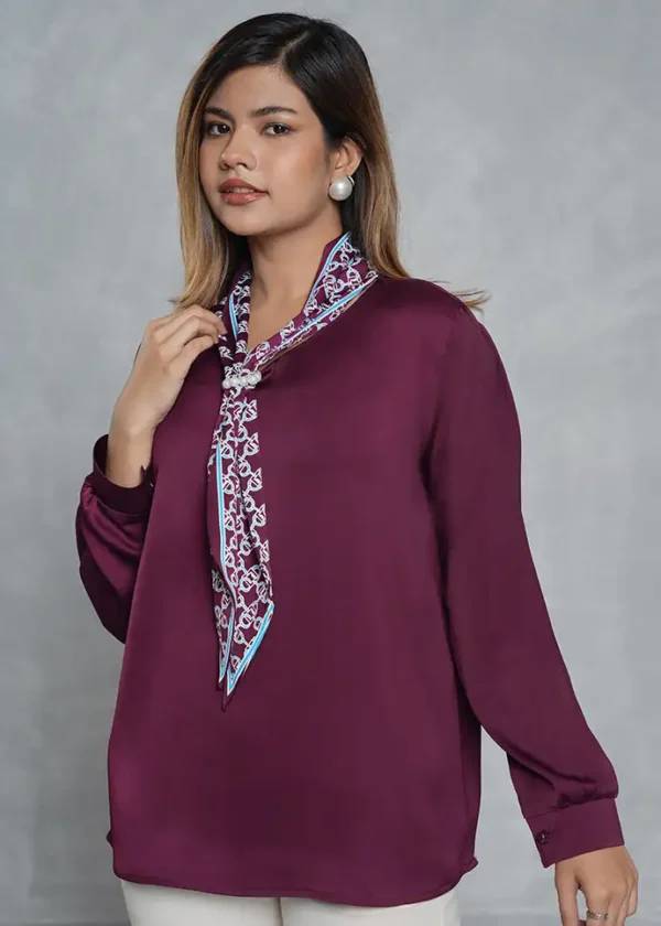 Royal wine Pearl Tie-neck