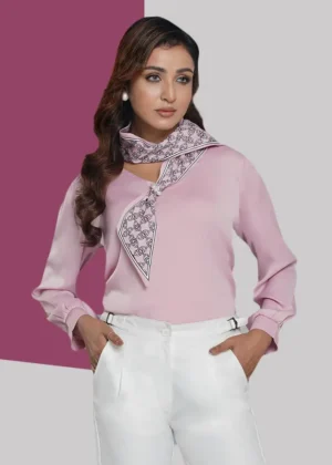 Blush Pink Pearl Tie-neck