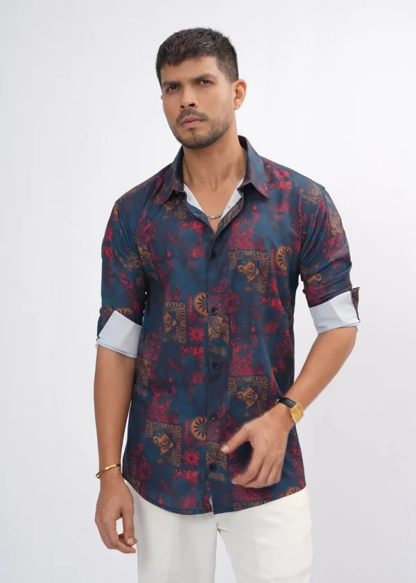 Imperial Mosaic Premium Full Sleeve Shirt - Midnight Slate