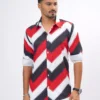 Chevron Premium Full Sleeve Shirt - Crimson Red