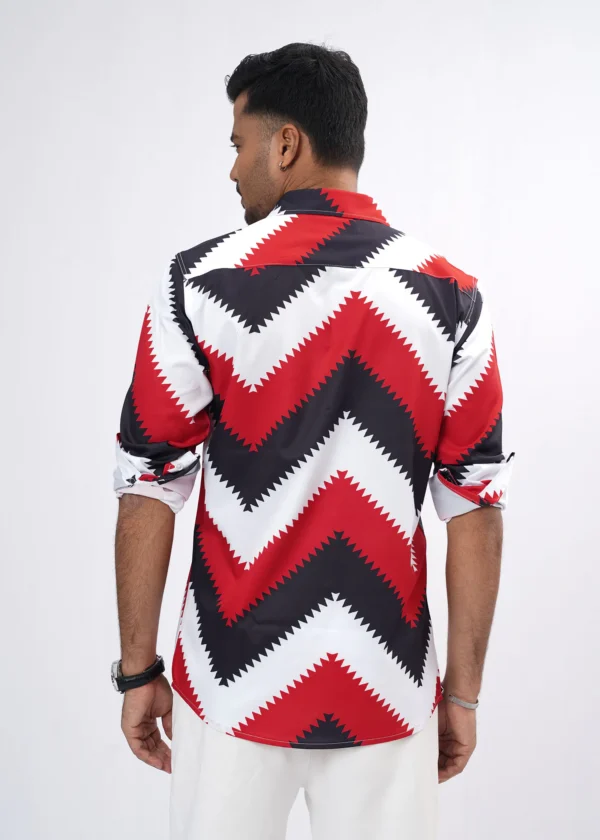 Chevron Premium Full Sleeve Shirt - Crimson Red