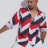 Chevron Premium Full Sleeve Shirt - Crimson Red