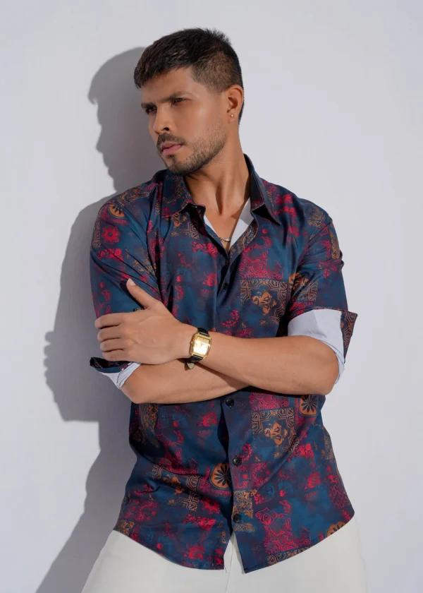 Imperial Mosaic Premium Full Sleeve Shirt - Midnight Slate