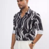 Obsidian Flow Premium Full Sleeve Shirt - Black & Ivory