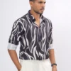 Obsidian Flow Premium Full Sleeve Shirt - Black & Ivory