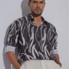 Obsidian Flow Premium Full Sleeve Shirt - Black & Ivory
