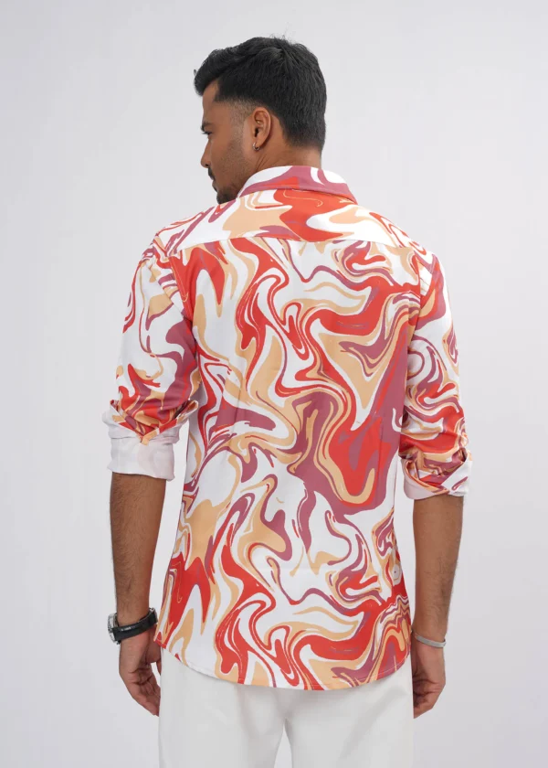 DSC04275 Liquid Marble Premium Full Sleeve Shirt - Magma Red