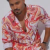 DSC04277 Liquid Marble Premium Full Sleeve Shirt - Magma Red