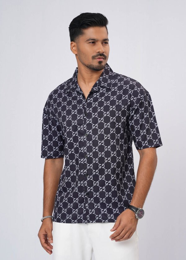 Monogram Oversized Half Shirt