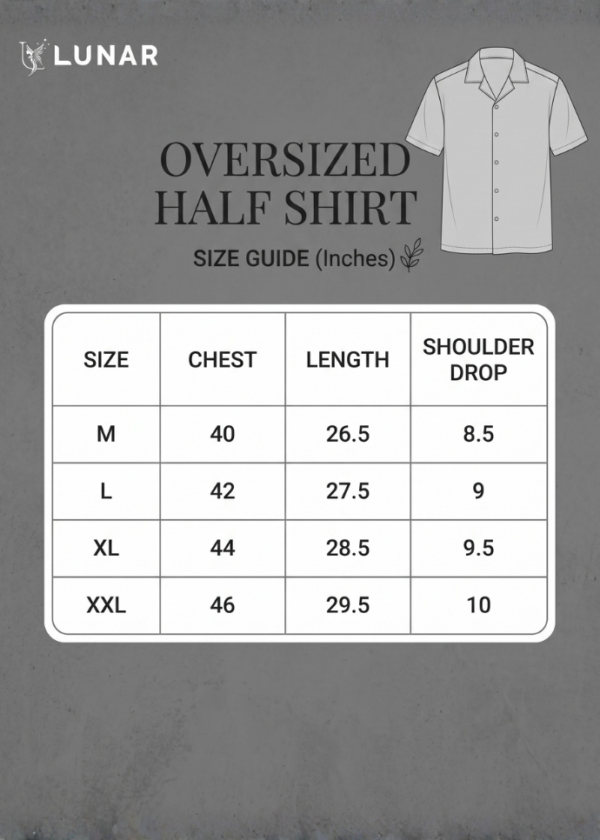 Size Chart (1) Monogram Oversized Half Shirt | PHS-03