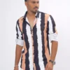 Edge Stripe Premium Full Sleeve Shirt - Dusty Peach
