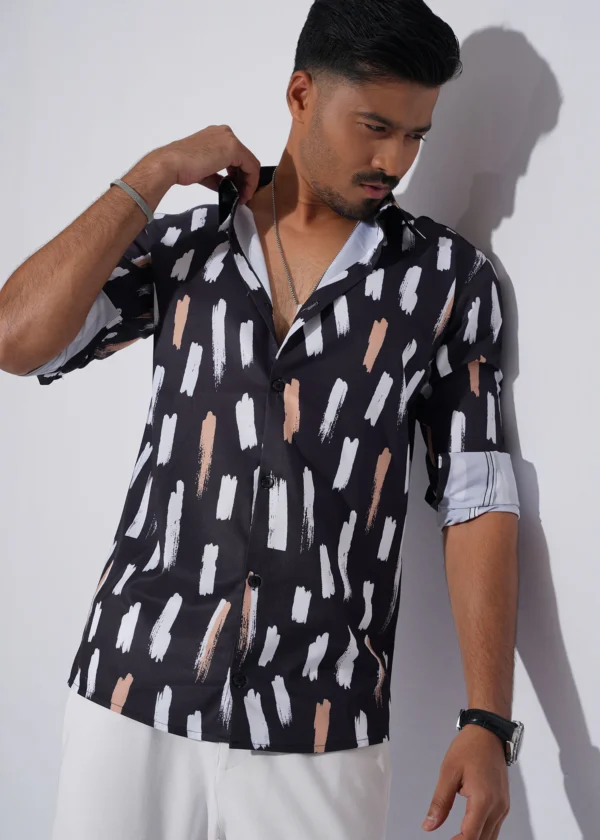Paint Dash Premium Full Sleeve Shirt - Black