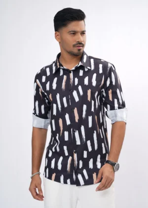 DSC04237 Paint Dash Premium Full Sleeve Shirt - Black