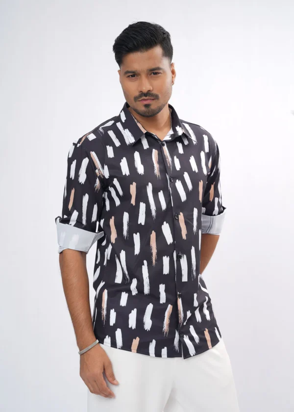 Paint Dash Premium Full Sleeve Shirt - Black