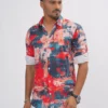 DSC04290 Abstract Canvas Premium Full Sleeve Shirt - Coral Rust