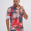 DSC04292 Abstract Canvas Premium Full Sleeve Shirt - Coral Rust