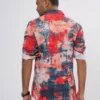 DSC04294 Abstract Canvas Premium Full Sleeve Shirt - Coral Rust