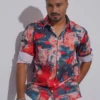 DSC04295 Abstract Canvas Premium Full Sleeve Shirt - Coral Rust