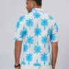DSC03899 Tropical Palm Print Oversized Half Shirt