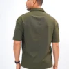Flower Patch Oversized Half Shirt - Olive