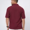 Flower Patch Oversized Half Shirt - Maroon