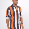 Edge Stripe Premium Full Sleeve Shirt - Orange