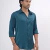 DSC04214 Jacquard Swirl Premium Full Sleeve Shirt - Green