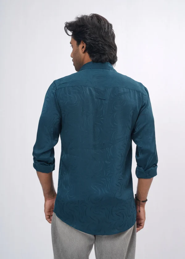DSC04215 Jacquard Swirl Premium Full Sleeve Shirt - Green