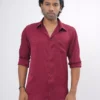 DSC04242 Jacquard Swirl Premium Full Sleeve Shirt - Red