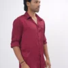 DSC04247 Jacquard Swirl Premium Full Sleeve Shirt - Red