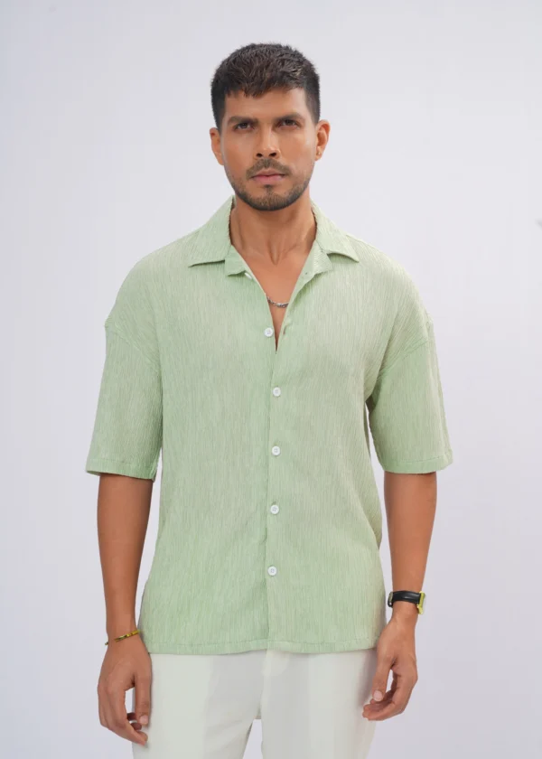 Oasis Crinkle Oversized Half Shirt